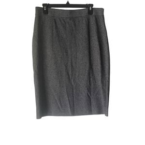 Ann Taylor Factory Women's Size Large Black Speckled Career Above Knee Skirt